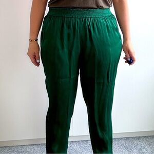 Jungle Green satin jogger like pants